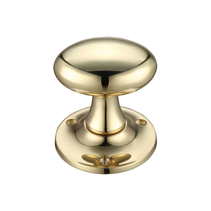 Passage Door Knob, Polished Brass