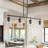 4-Light Clear Glass Industrial Dimmable Iron Pendant Lamp