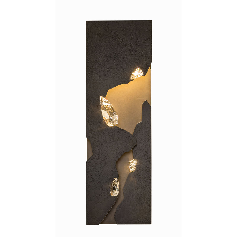 Trove 1 - Light LED Dimmable Flush Mounted Sconce, Dark Smoke with Clear Crystal 