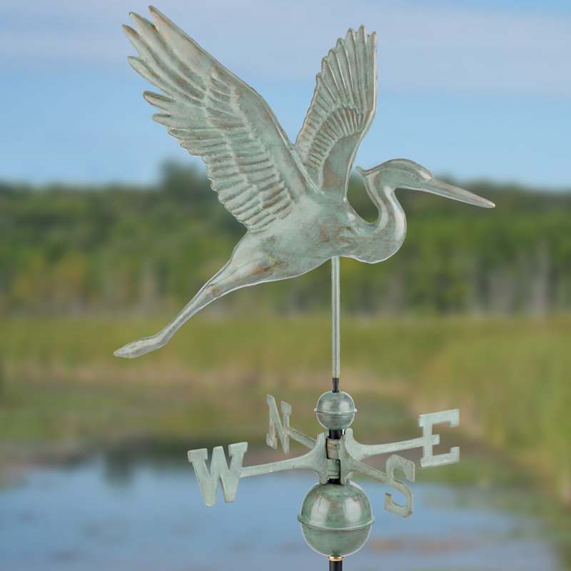 36'' H Metal Animals Weathervane, Blue Verde Copper
