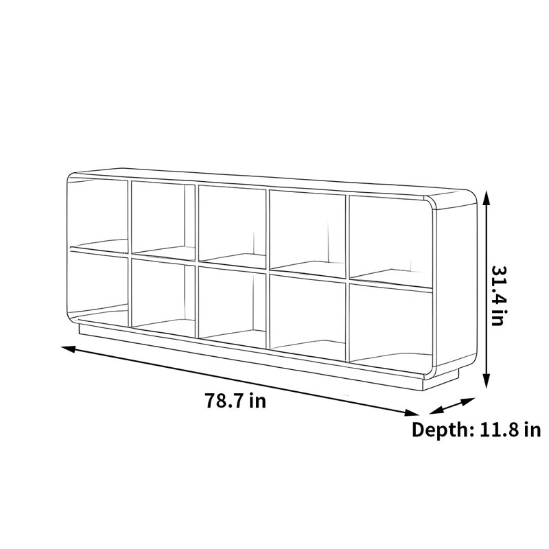 Bibliothèque classique et élégante, (2 tablettes) H 31,4 po x l 78,7 po x P 11,8 po