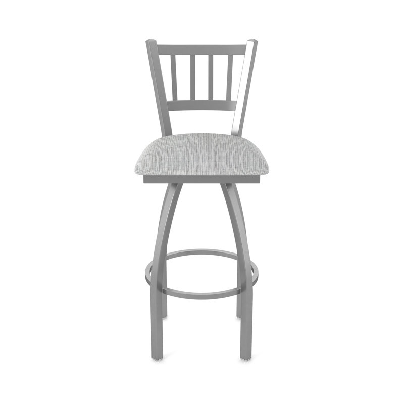 810 Contessa Swivel Stool, Stainless Steel, Fabric-Graph Alpine, Counter Stool (25" Seat Height)