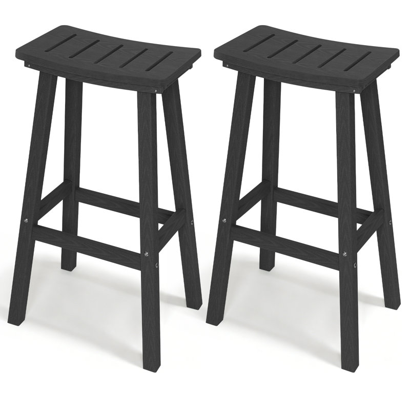Tabourets de bar 29 po en polyéthylène, 2, Noir, 29"