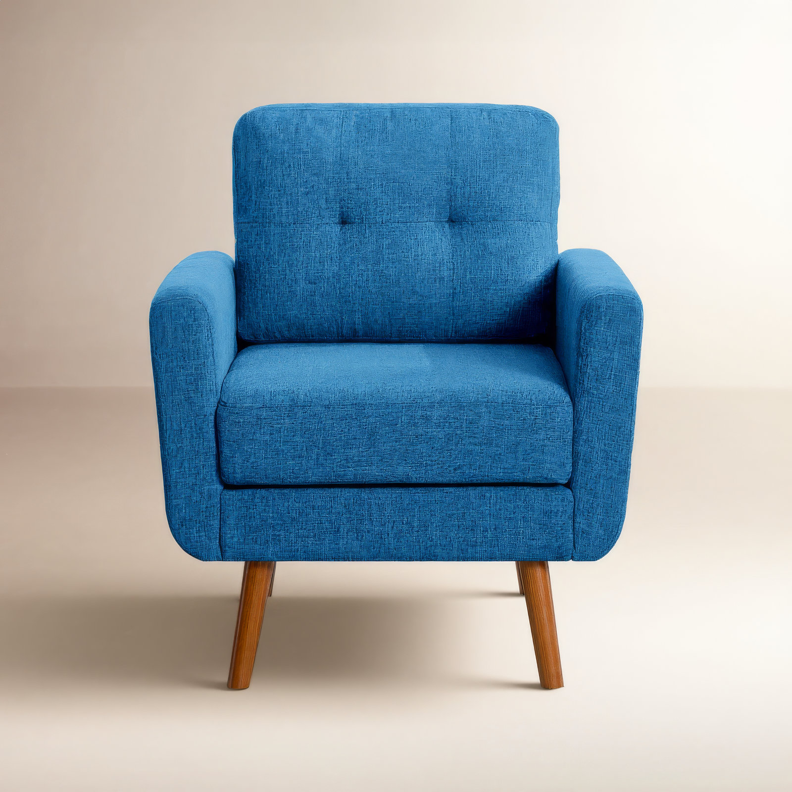 George Oliver Estes Linen Armchair, Blue Linen