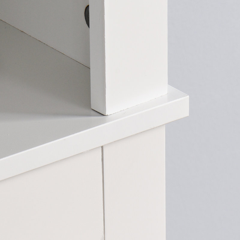 White Engineered Wood Adjustable Over-the-Toilet Storage Cabinet