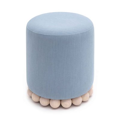 Bergenfield Upcycled Fabric Ottoman by Ebern Designs