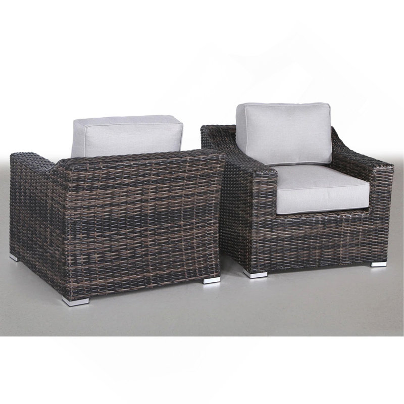Chaise de patio avec coussins LSI 2, Brun