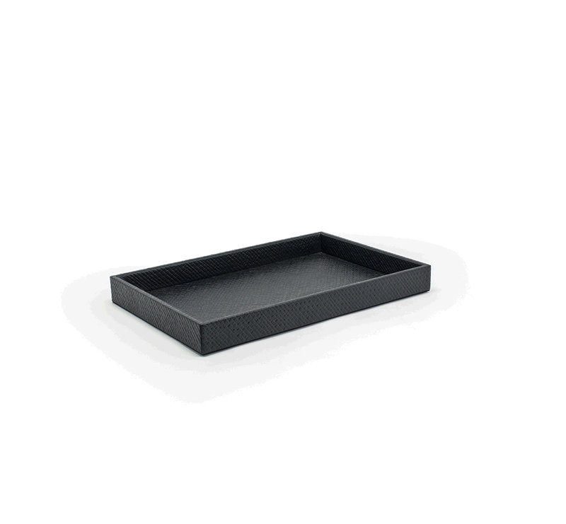 Java Leather / Faux Leather Tray - Set of 2, Brown, 4