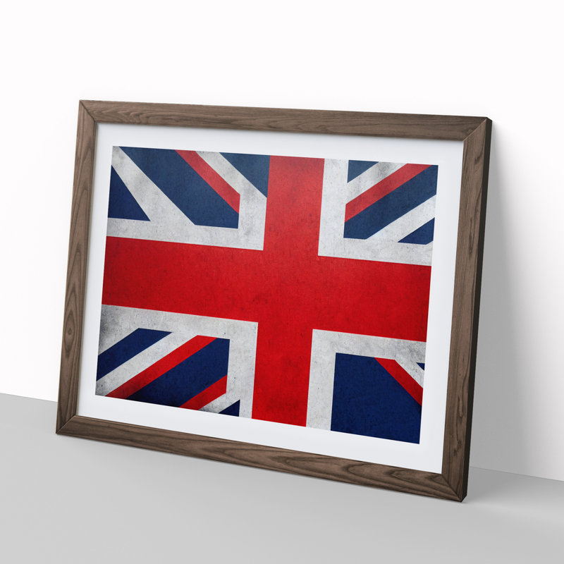 Union Jack Flag Concept Vol.3 - Framed Print, 34cm H x 46cm W x 2cm D, Walnut