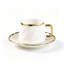 Tasse en céramique 3,4 onces coupée à la main avec soucoupe cannelée 3,4 oz (bordure dorée)