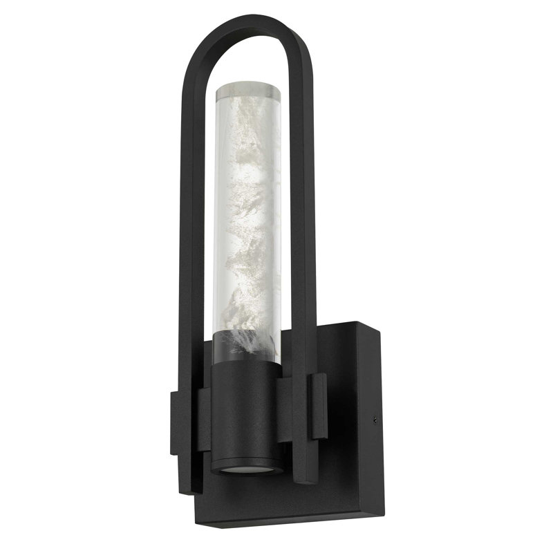Arch LED Wall Sconce with Wispy Crystal Glass, Curved Modern Design, Additional Downlight, 3-CCT Selectable, Dimmable, Wet Rated, ADA Compliant