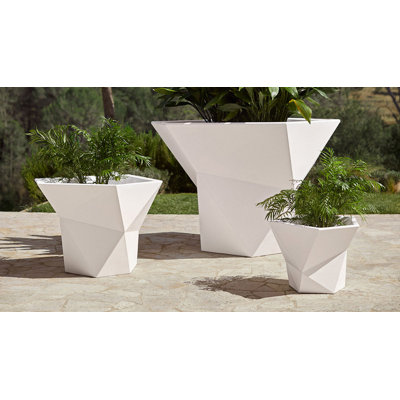 Faz White LED Pot Planter