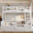 Twin XL Over Queen Bunk Bed With Ladder And Guardrails, Pegboard And Bookshelf, White-209805291-209805290