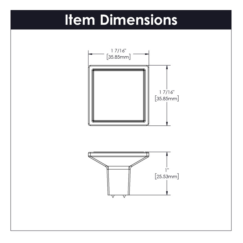 Fuse Square Knob, Matte Black with Walnut, MB with Brown