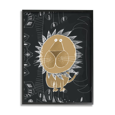 Lion pour enfants, art abstrait de griffonnage
