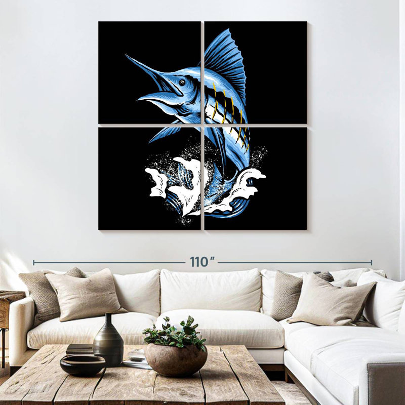 Brampt Jumping Marlin Fish, 74" H x 74" W