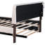 Lit plateforme tapissier avec lumières à DEL et matériaux beiges - lit gigogne simple Ambiance à utilisation à long terme pour créer une chambre à coucher romantique-236259399