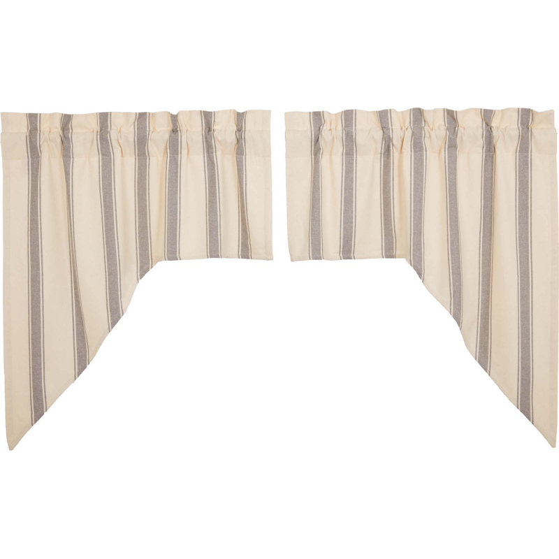 Caryl Cotton Striped Swag Window Valance