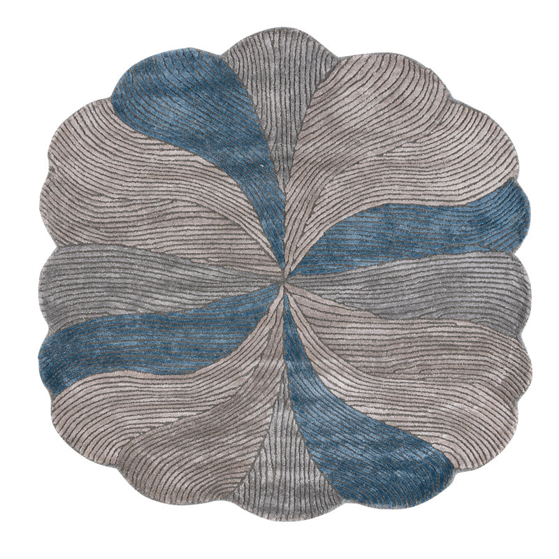 Fifth Avenue Hand Tufted Viscose,Wool, Cotton Abstract Indoor Rug, Round 5'
