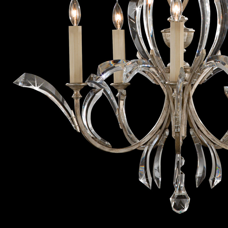 Lustre rond biseauté 36 po, Argent