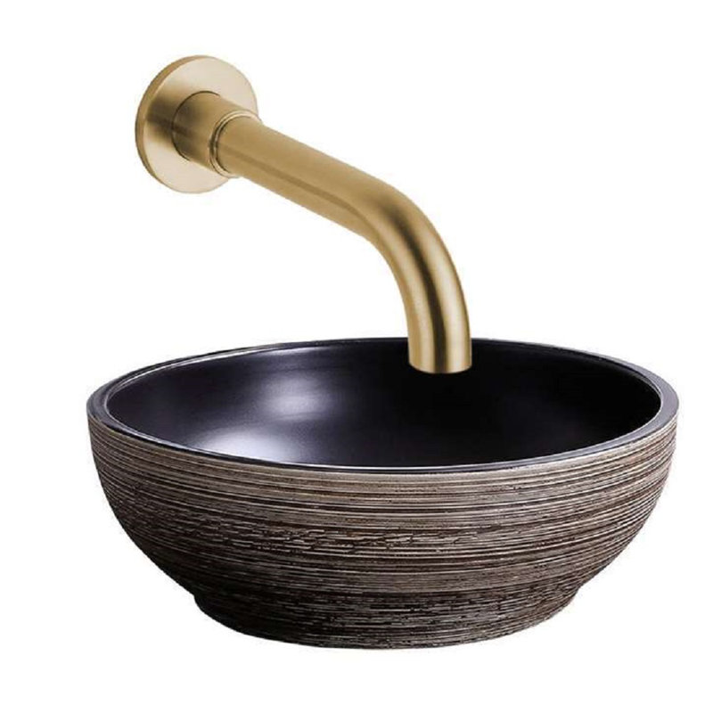 Fontana Vessel Sink and Touchless Wall Motion Sensor Faucet Set