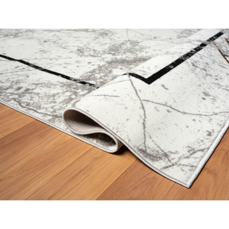 Tapis à bordure abstraite, Rectangle 2 pi x 3 pi 3 po