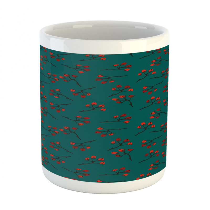 Grande tasse à café baies de noël