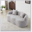 Canapé gris incurvé avec accoudoir rond, coussins de compression et 2 coussins décoratifs pour petits espaces et décor moderne-2031556974