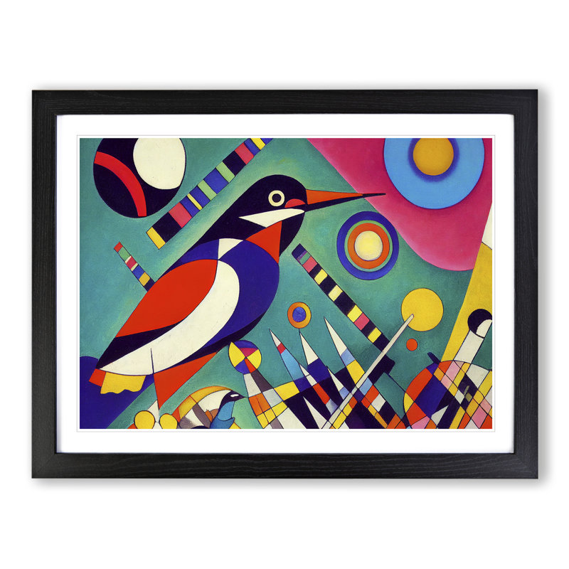 Abstract Kingfisher Bird Vol.1 - Framed Print, Black, 25cm H x 34cm W x 2cm D