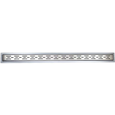 KBFmore Linear Shower Drain, 48 Inch Brushed Stainless Steel Finish Height Adjustable Grate Insert