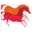 «Horses» par Richard A. Allen, reproduction d'art encadrée sur bois-220755949-220755950