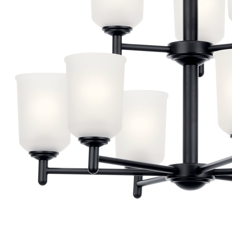 Lustre à niveaux 9 lumières Shailene, Noir