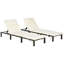 Azyrah 195cm Long Reclining Double Sun Lounger with Cushions-1259641913-1259573086