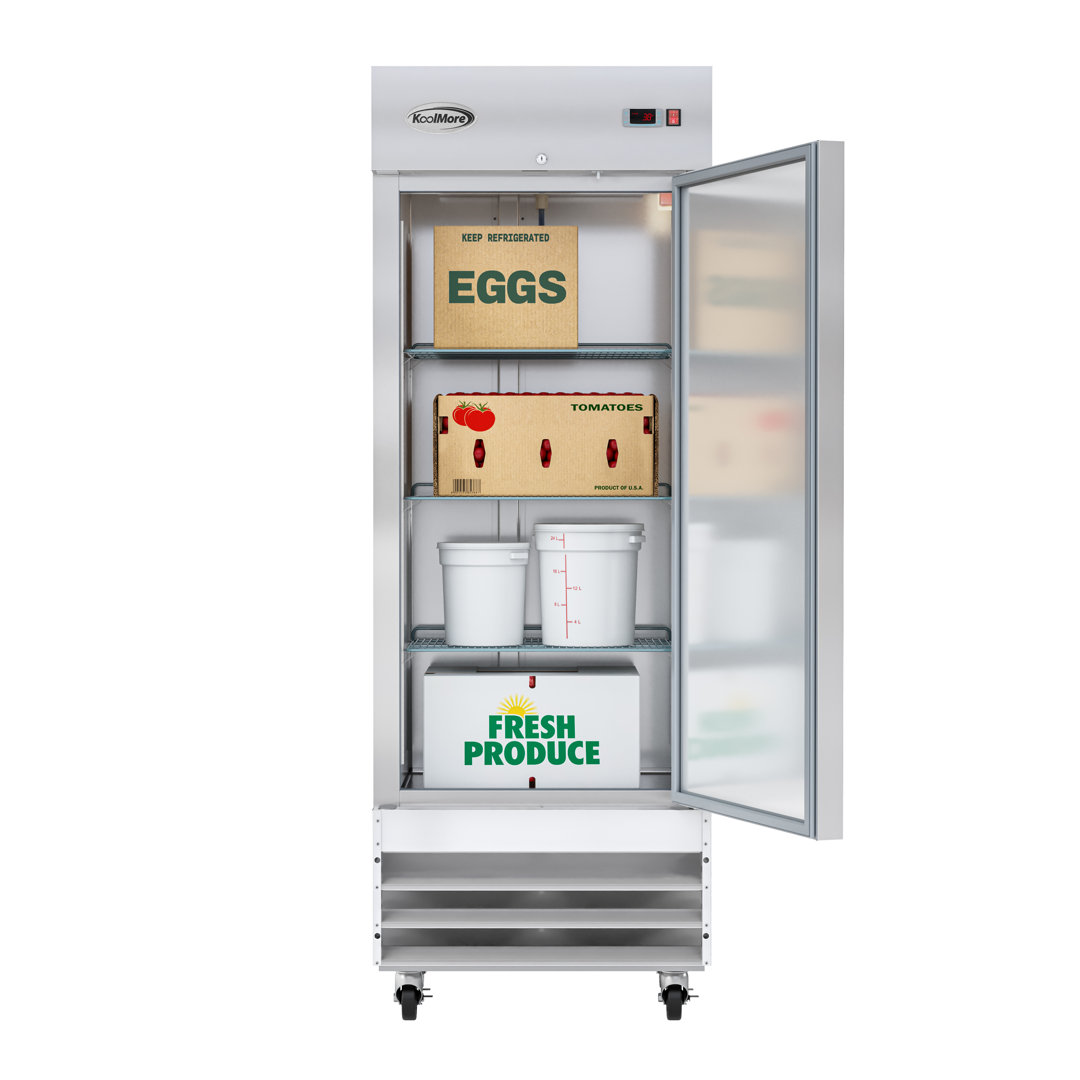 29 in. One-Door Reach-In Refrigerator - 15.5 Cu Ft. RIR-1D-SS-19C KoolMore