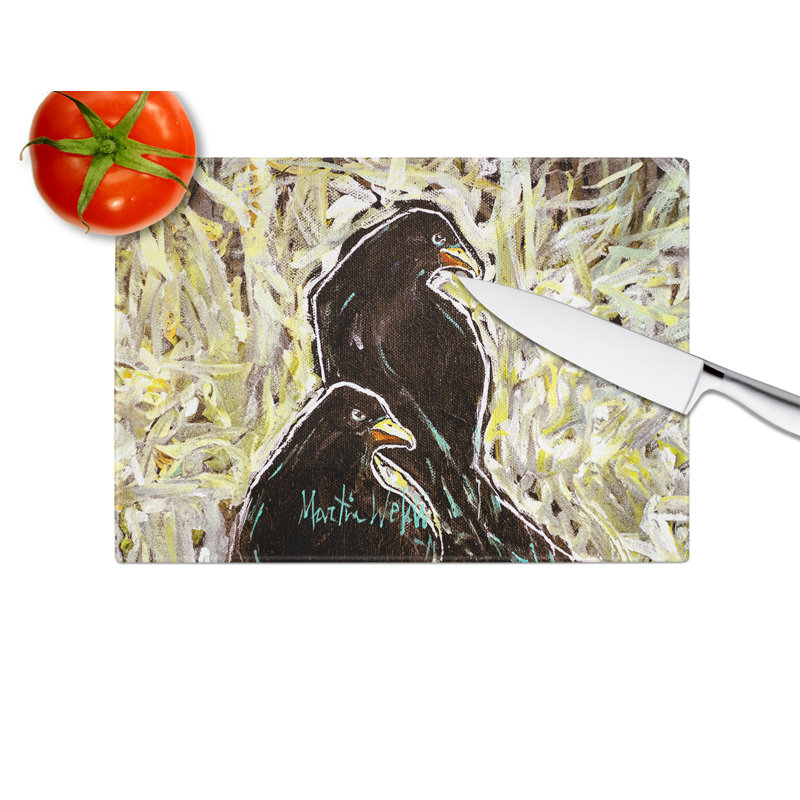 Crows Matt and Chester Glass Cutting Board