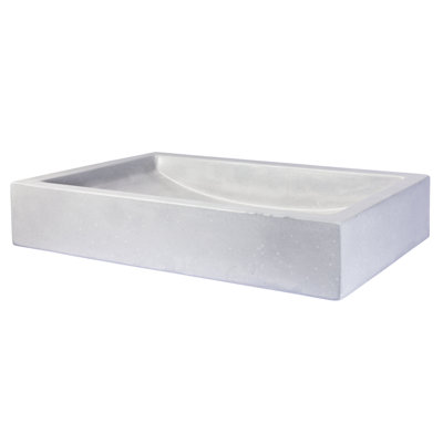 Lavabo de salle de bain vasque rectangulaire fait à la main Shallow Wave