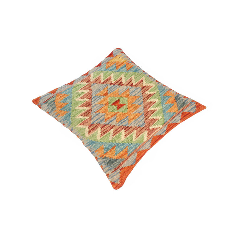 Housse et insert de coussin carré en laine tissé à la main