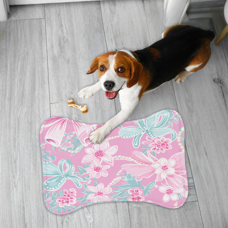 Elegant Seamless - 1 Piece Bone Shape Feeding Mat, Medium (18")