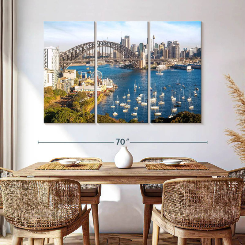 Vue panoramique de Sydney, H 42 po x l 65 po