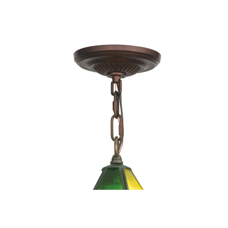 12" Wide Moravian Star Pendant, Green/Orange/Yellow, 16" H x 12" W x 12" D