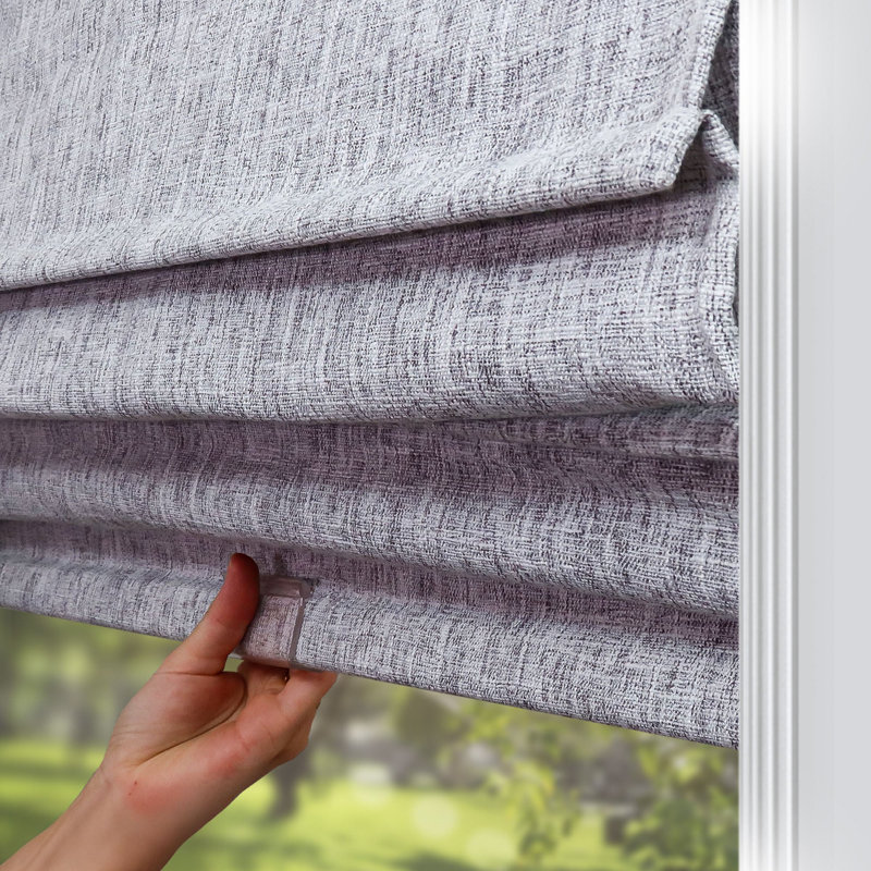 Blackout Roman Shades, Lexington Gainsboro, 27"W x 72"L