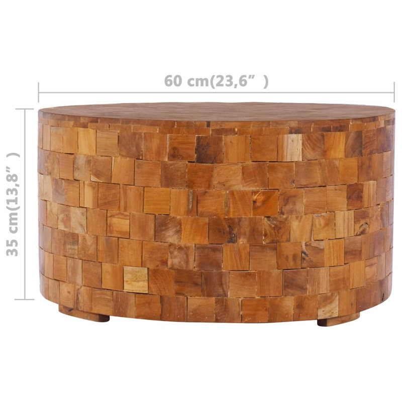 Indurial Solid Wood Drum Coffee Table