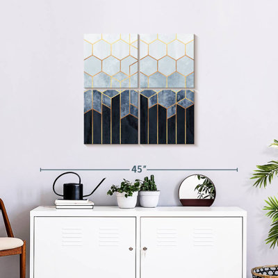 Avery Soft Blue Hexagons