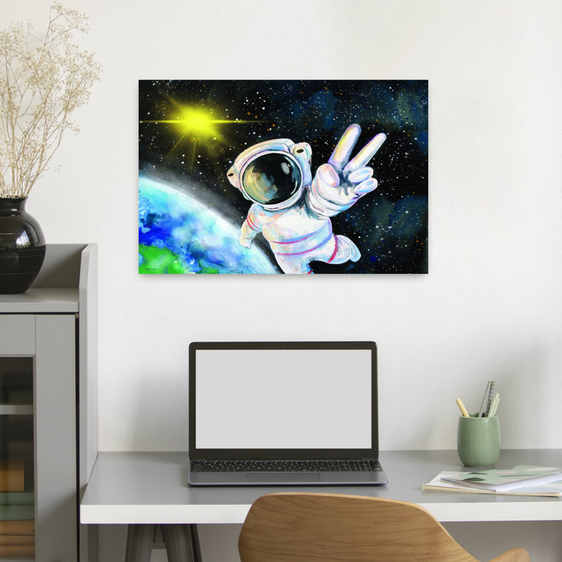 Art contemporain Art contemporain abstrait fantaisiste, H 16 po x l 24 po