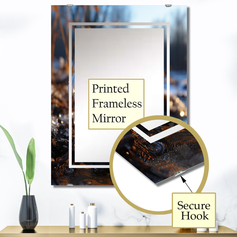 Riddell - Miroirs muraux décoratifs Snowdrops MIR141730, 40 po x 30 po