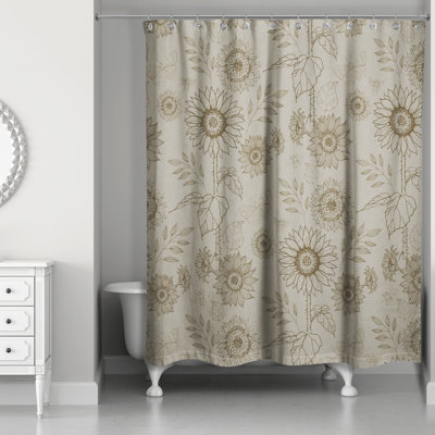 Rideau de douche simple à motif floral