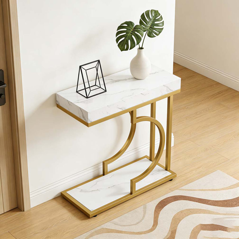 Table de chevet, table de bout, Or, blanc