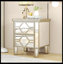Commode d'appoint en bois à 2 tiroirs avec miroir