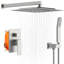 Ensemble de robinet de douche avec système de douche mural avec pomme de douche à effet de pluie et robinet de douche à main avec finition brute