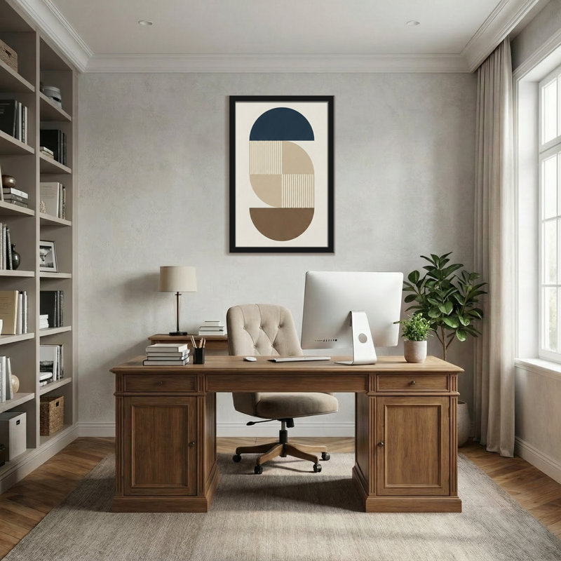 Motif abstrait de formes géométriques abstraites, H 18 po x l 12 po